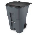 Contenedor de basura BRUTE RollOut Gris 360 Lts diagonal