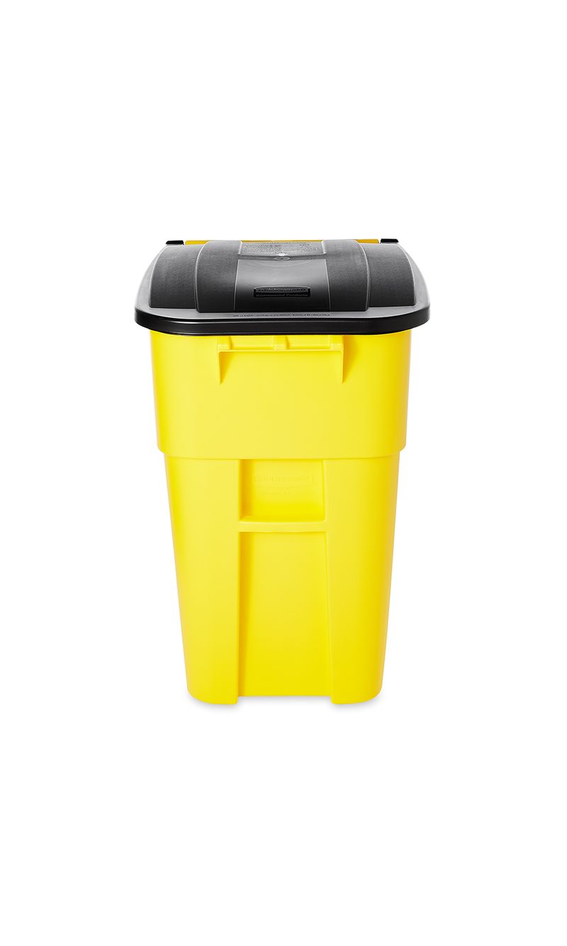 Contenedor de basura BRUTE  RollOut Amarillo 189 Litros de frente