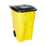 Contenedor de basura BRUTE  RollOut Amarillo 189 Litros diagonal derecha