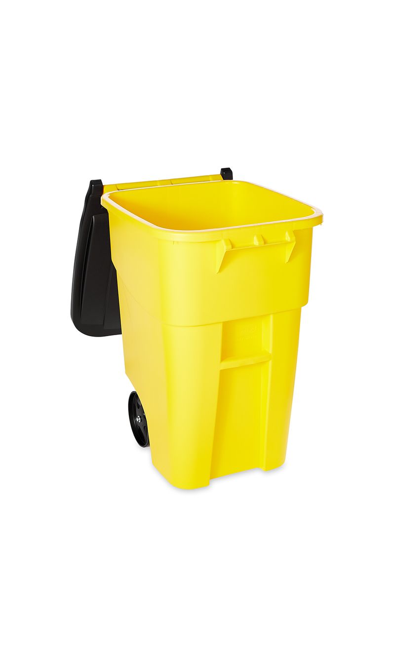 Contenedor de basura BRUTE  RollOut Amarillo 189 Litros en diagonal sin tapa