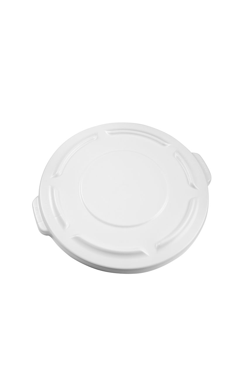 Tapa plana contenedor BRUTE Blanco 75 Lts desde arriba diagonal derecha
