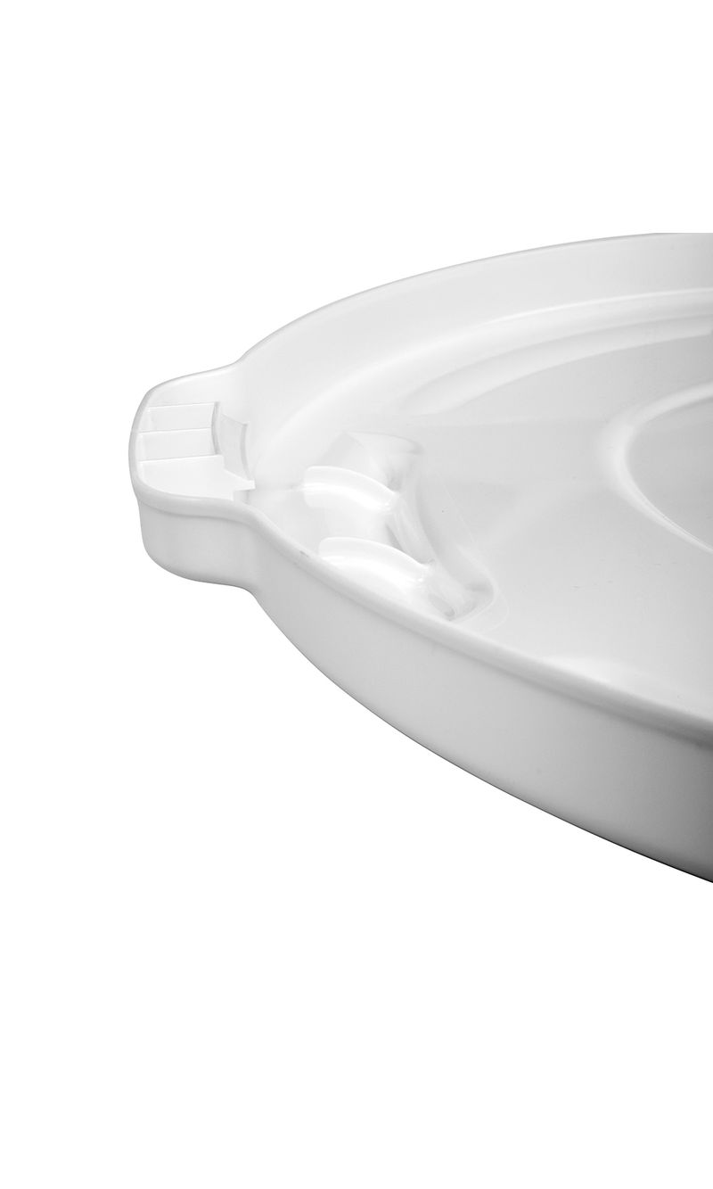Tapa plana contenedor BRUTE Blanco 75 Lts costado