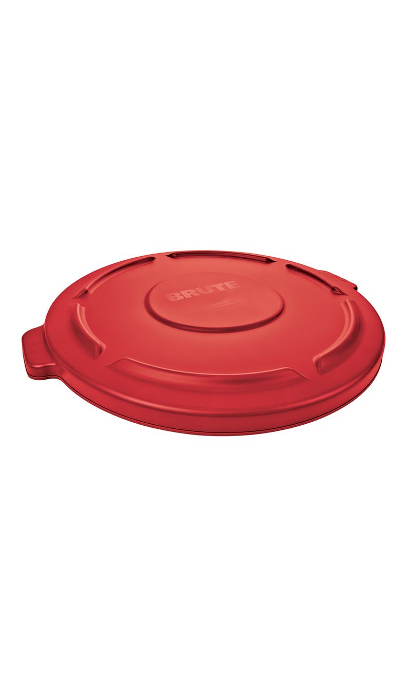 Tapa plana contenedor BRUTE Rojo 121 Lts de frente