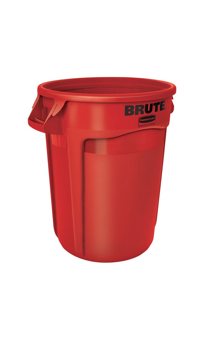 Contenedor de basura BRUTE Rojo 121 Litros de frente