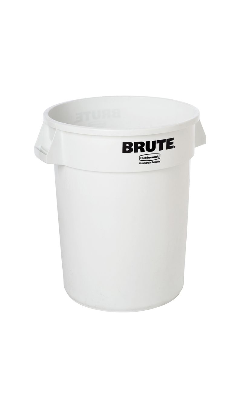 Contenedor de basura BRUTE Blanco 121 Litros de frente