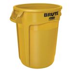 Contenedor de basura BRUTE  Amarillo 121 Litros de frente