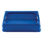 Tapa abatible  SLIM JIM   Azul Rubbermaid Commercial de frente