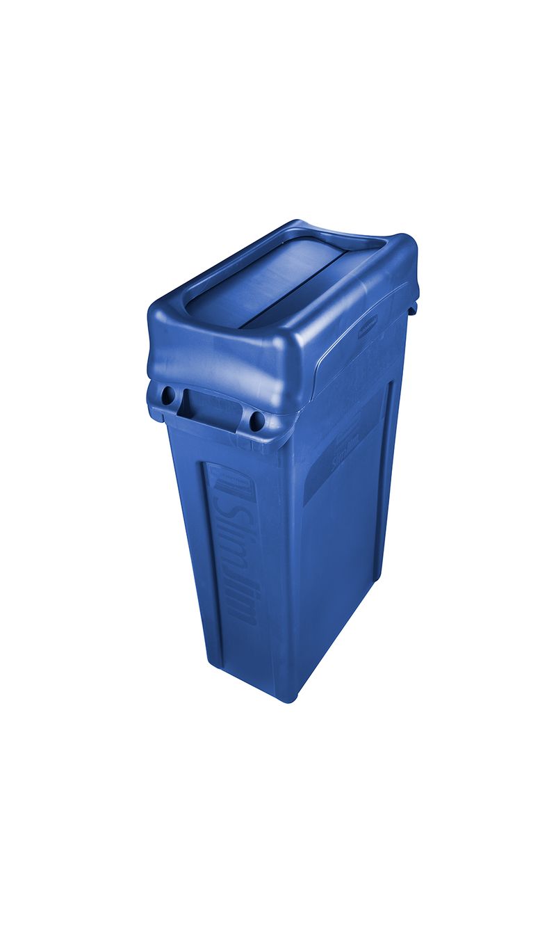 Tapa abatible  SLIM JIM   Azul Rubbermaid Commercial puesta