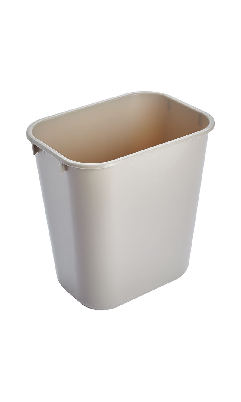 Papelera Pequeña  Beige 13 Litros Rubbermaid Commercial en diagonal