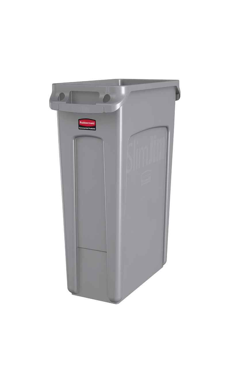 Contenedor de basura SLIM JIM Gris 87 Litros en diagonal