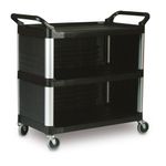 Carro utilitario de 3 paneles Negro 136 Kg en diagonal