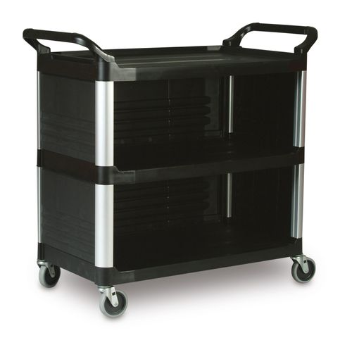 Carro utilitario de 3 paneles negro 136 Kg