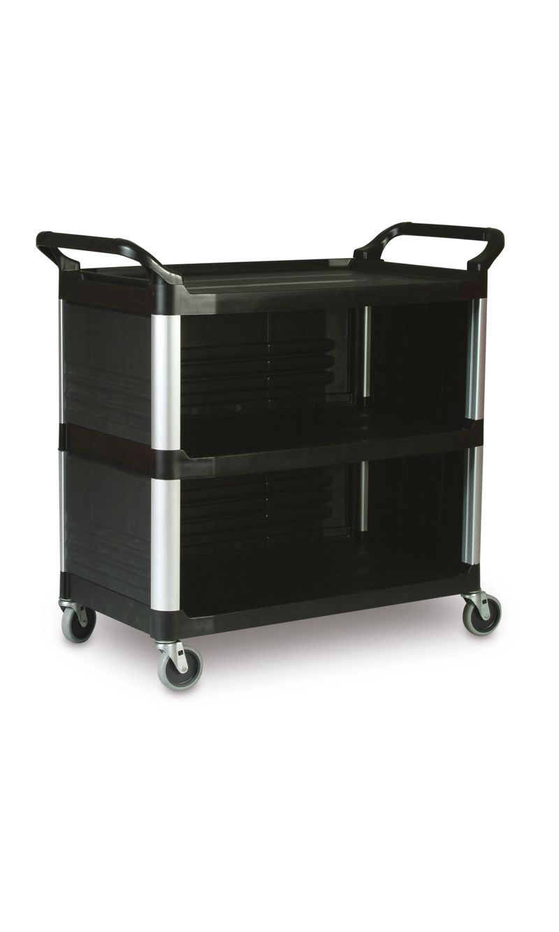Carro utilitario de 3 paneles Negro 136 Kg en diagonal