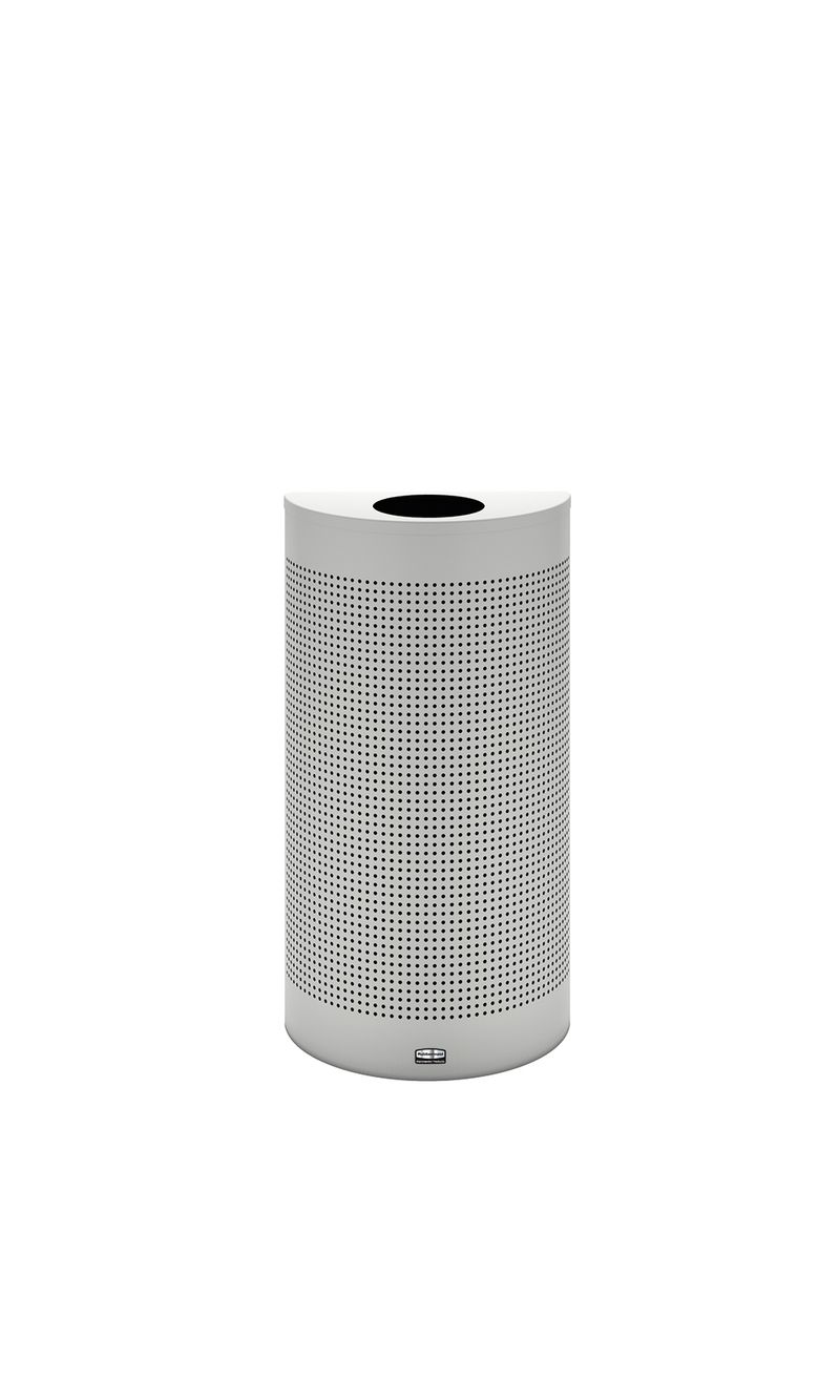 Contenedor de basura Media Luna Plata 45 Lts de frente