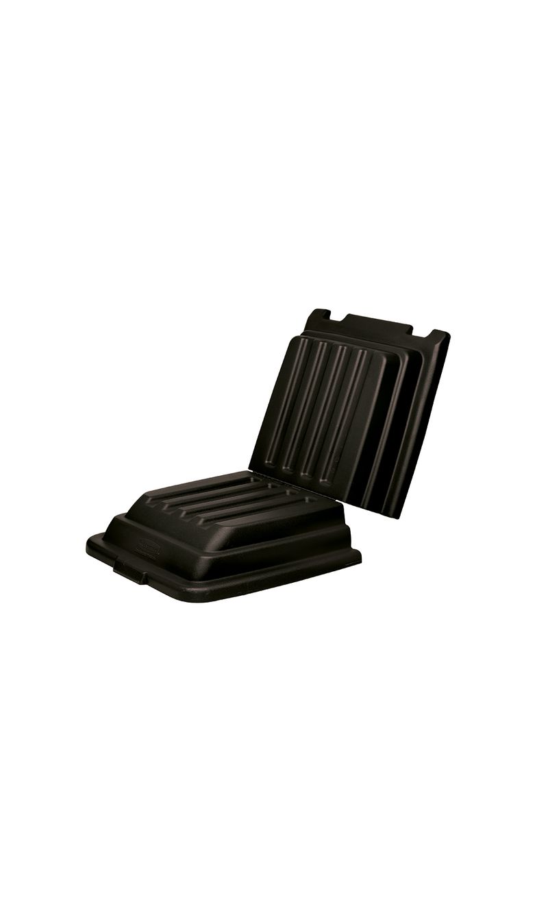 Tapa para Carro Volcador  de 204 Kg Negro  Rubbermaid Commercial doblada