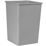 Contenedor de basura Cuadrado Untouchable  Gris 132.5 Litros Rubbermaid Commercial en diagonal
