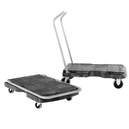 Carro plataforma de carga con ruedas 3 niveles Negro 113 Kg