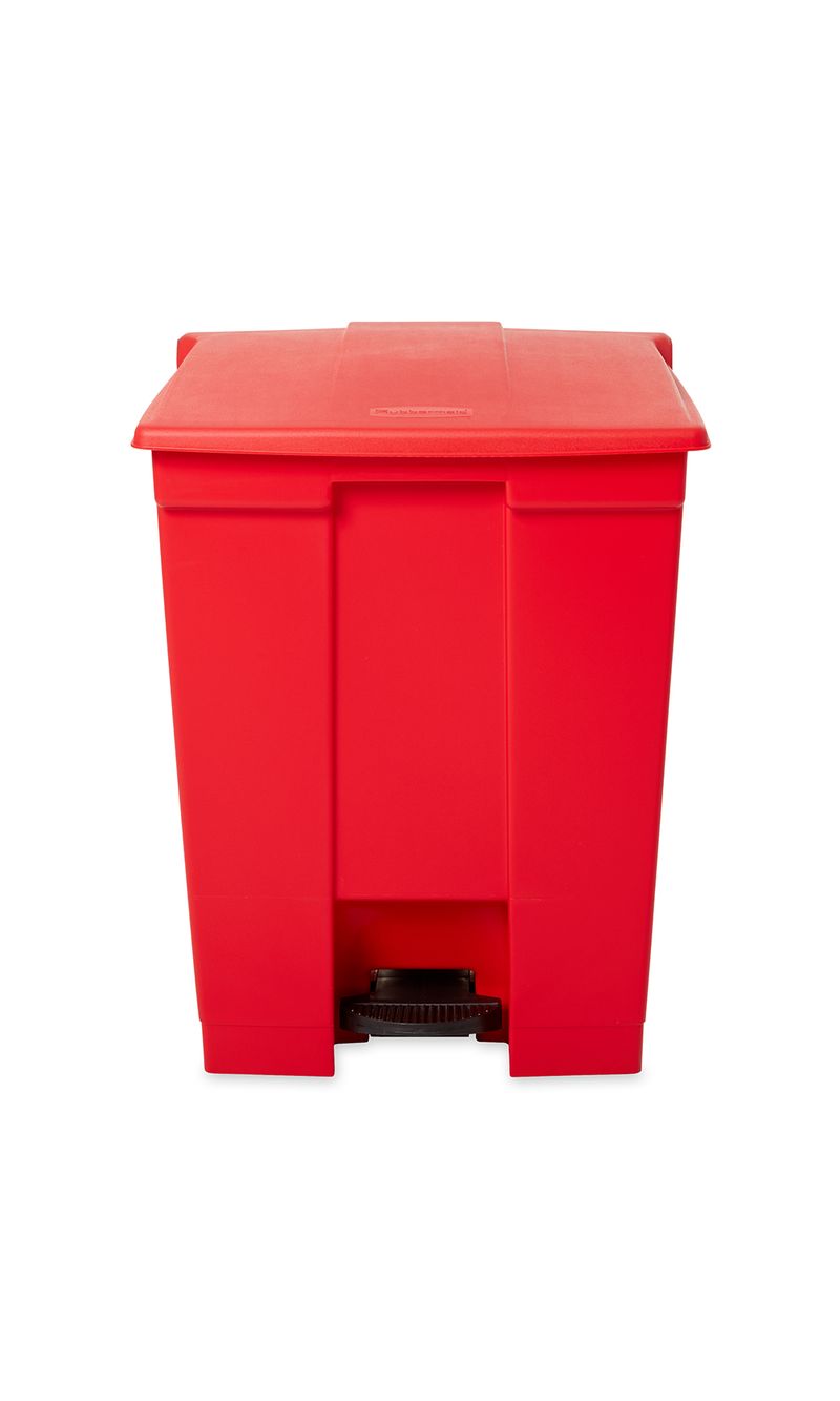 Caneca de pedal   Rojo 68 Litros Rubbermaid Commercial de frente