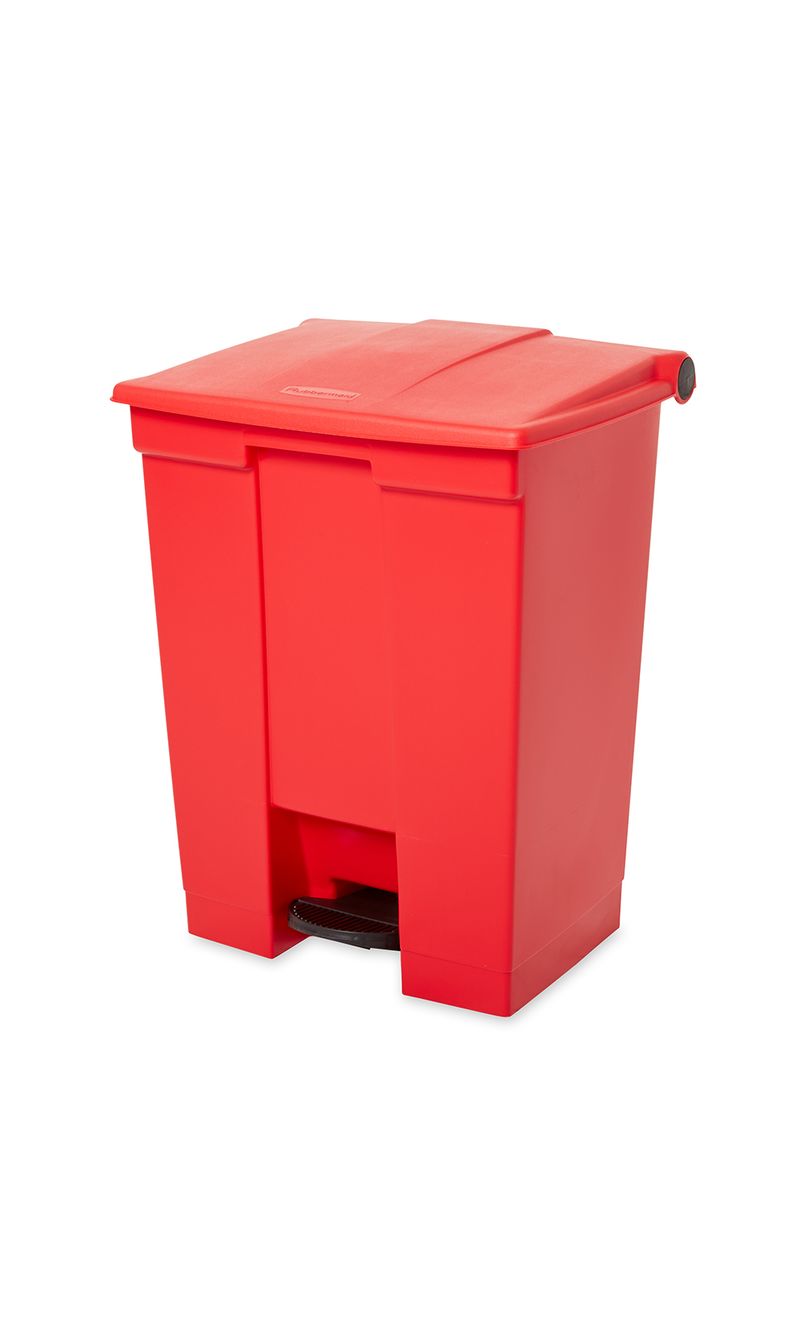 Caneca de pedal   Rojo 68 Litros Rubbermaid Commercial lado derecho