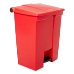 Caneca de pedal   Rojo 68 Litros Rubbermaid Commercial lado izquierdo