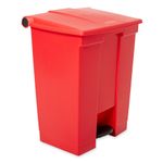 Caneca de pedal   Rojo 68 Litros Rubbermaid Commercial lado izquierdo