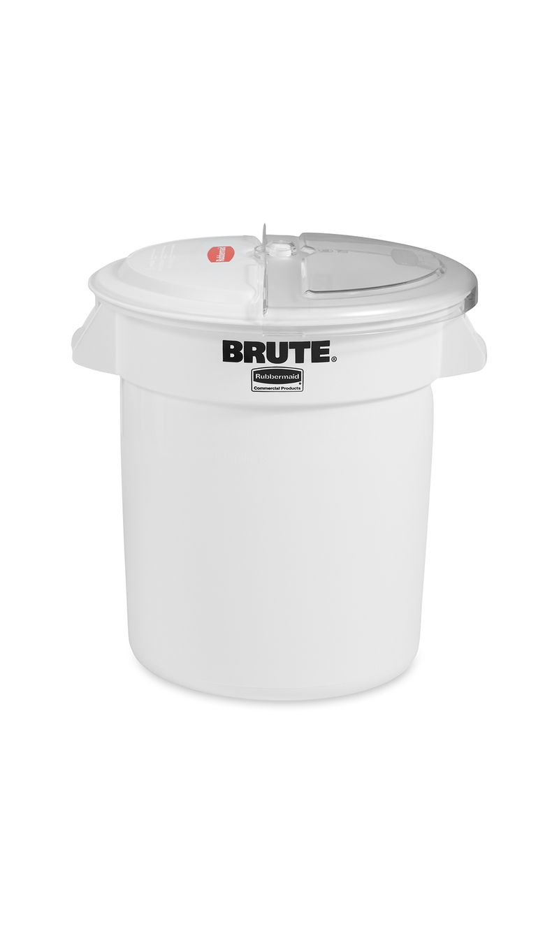 Contenedor BRUTE  para Ingredientes Blanco 38 Litros de frente