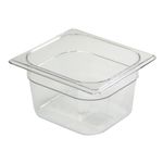Contenedor de alimentos de 1/6 de Policarbonato  1.6 Litros en diagonal