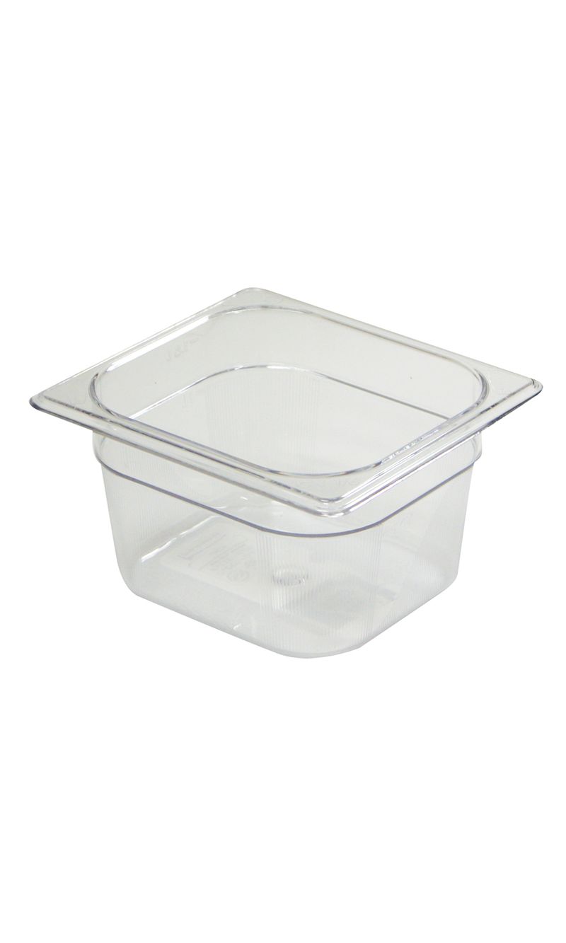 Contenedor de alimentos de 1/6 de Policarbonato  1.6 Litros en diagonal