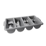Organizador de cubiertos   Gris  Rubbermaid Commercial con cubiertos