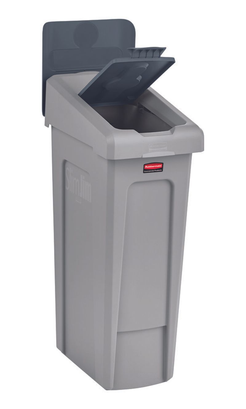 Tapa cerrada Punto Ecologico SLIM JIM Gris 87 Lts tapa abierta