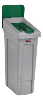 Tapa Punto ecológico SLIM JIM Verde 87 Lts tapa levantada