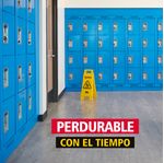 Señal de Precaución de piso Amarillo 66 cm perdurable puesta frente a casilleros