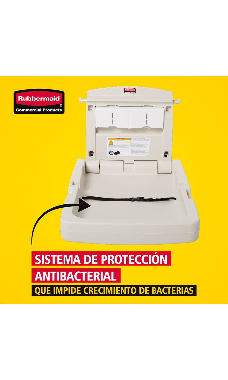 Cambiador Vertical para Bebe  Gris con sistema de protección antibacterial