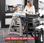 Silla para bebé con Ruedas STURDY CHAIR Gris puesta debaje de mesa