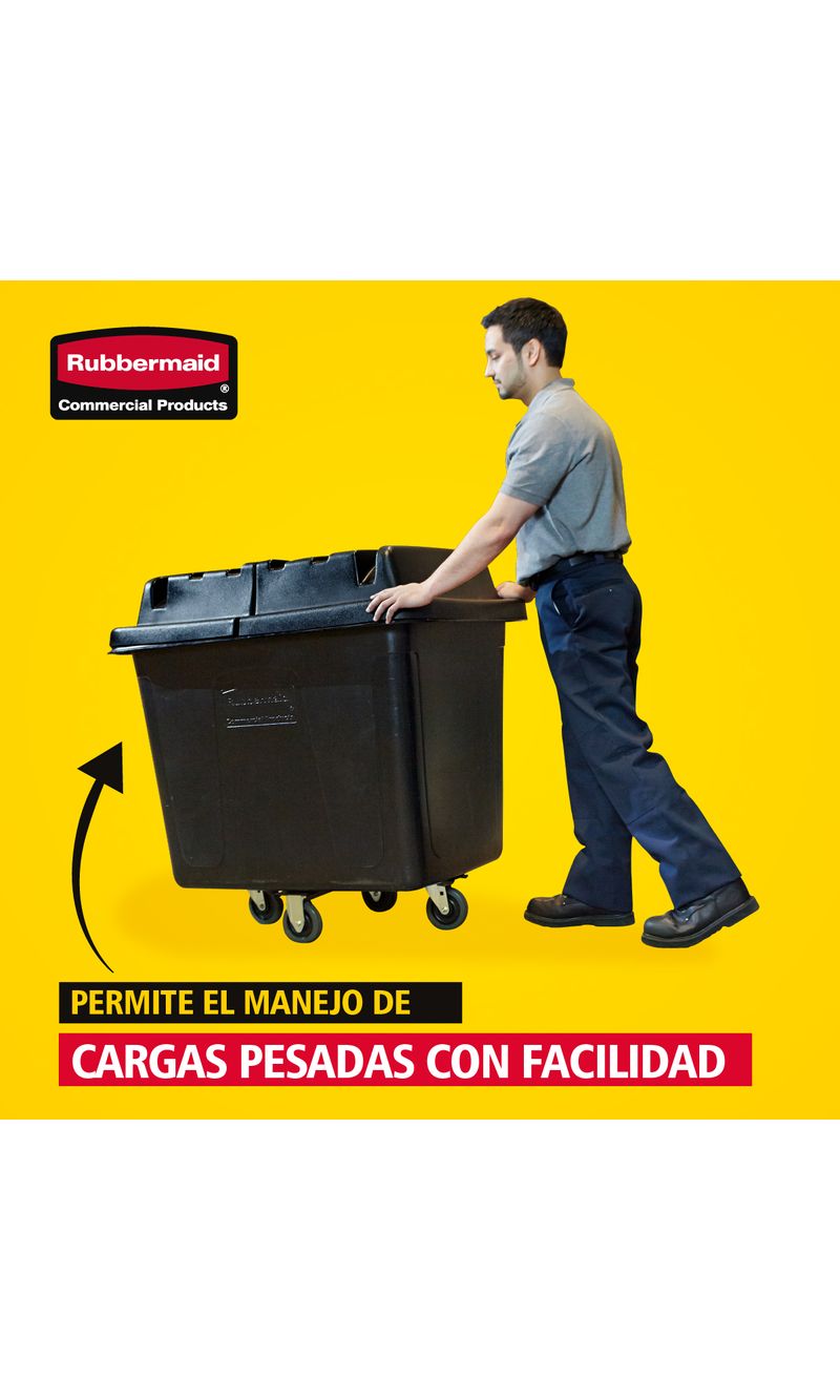 Carro Volcador Cubico  Negro cap 226 Kg para cargas pesadas