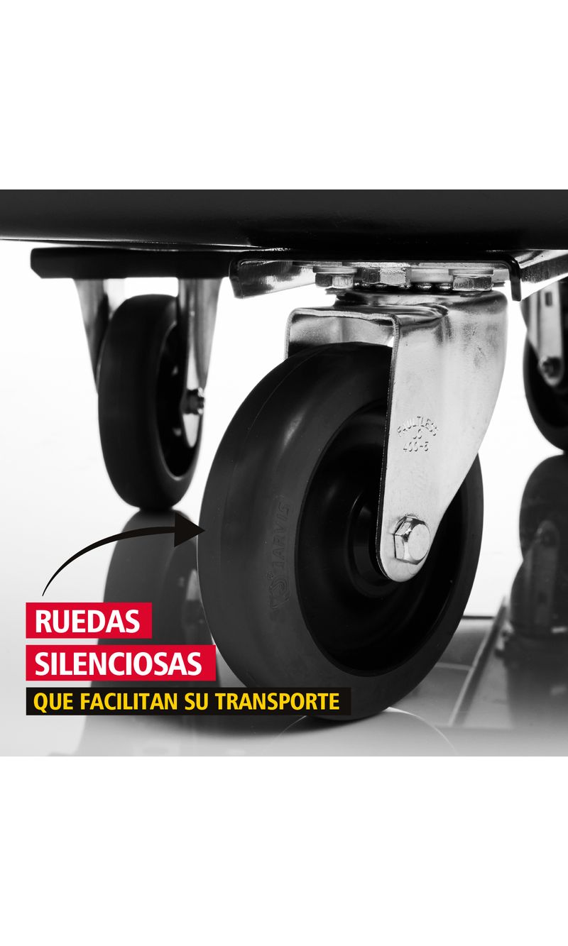 Carro Volcador Cubico  Negro cap 226 Kg ruedas silenciosas