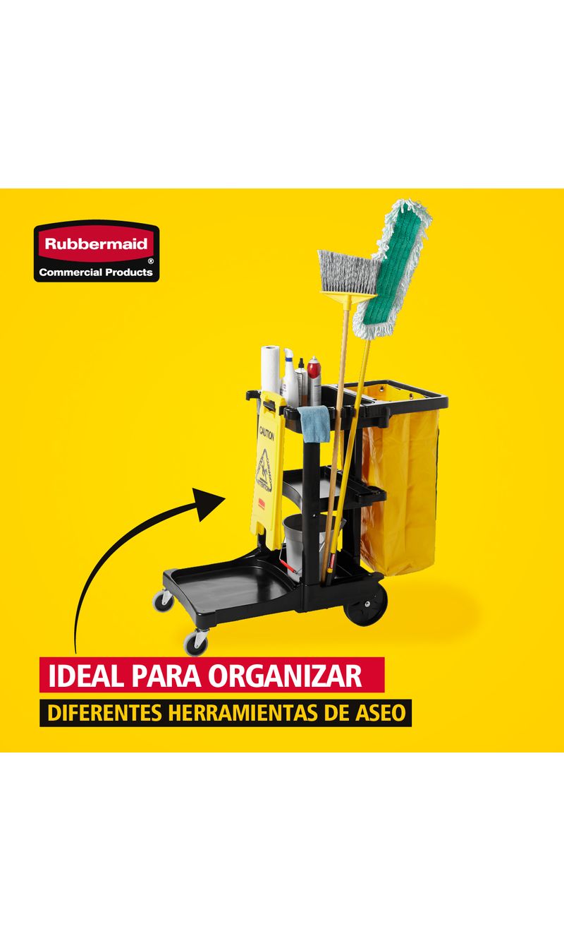 Carro de Limpieza tradicional  Negro organizador