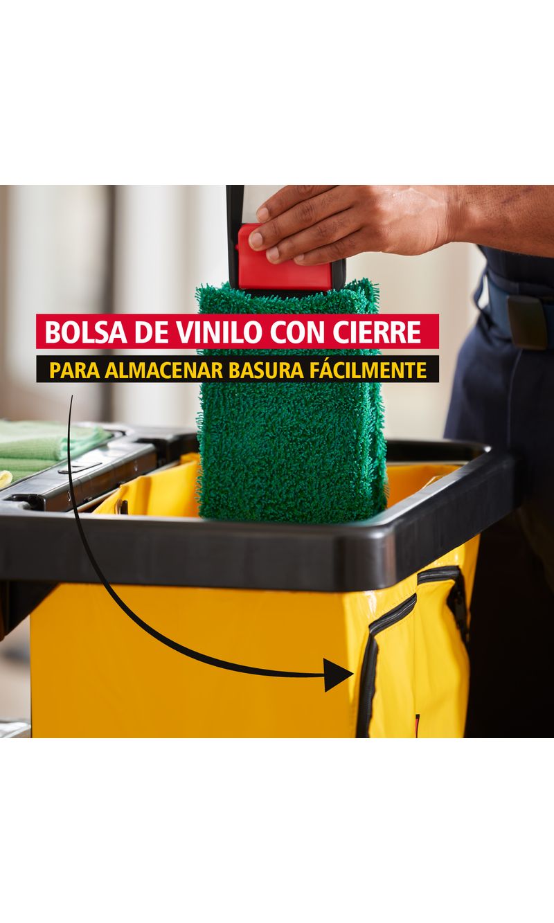 Carro de Limpieza tradicional  Negro con bolsa de vinilo