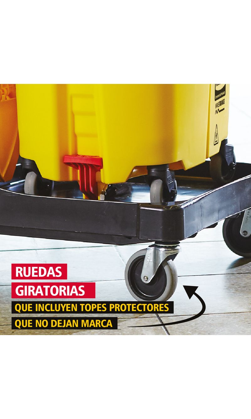 Carro de Limpieza tradicional  Negro con ruedas giratorias