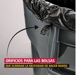 Contenedor de basura BRUTE Negro 121 Litros con orificios para bolsas