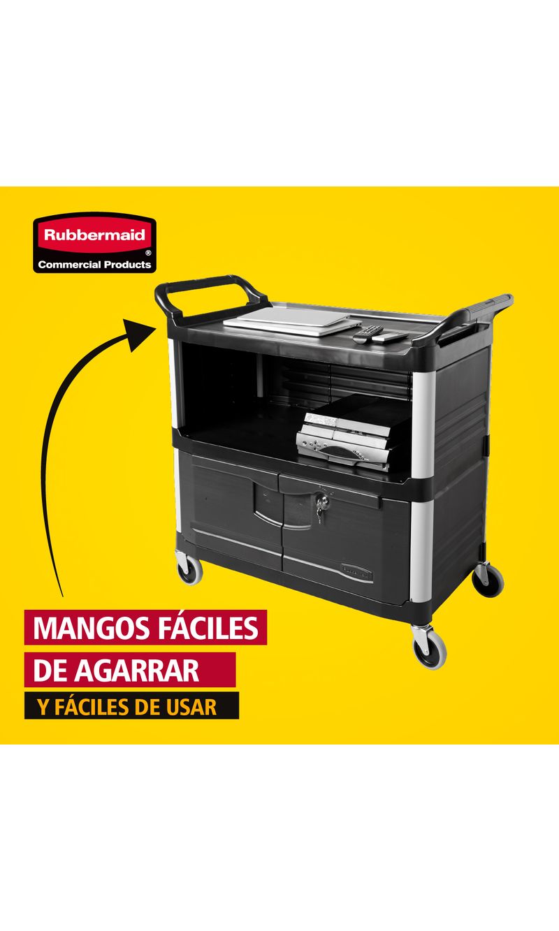 Carro de instrumentos Xtra Negro 136 Kg con mangos fáciles de agarrar