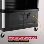 Carro de instrumentos Xtra Negro 136 Kg con puertas con cerradura