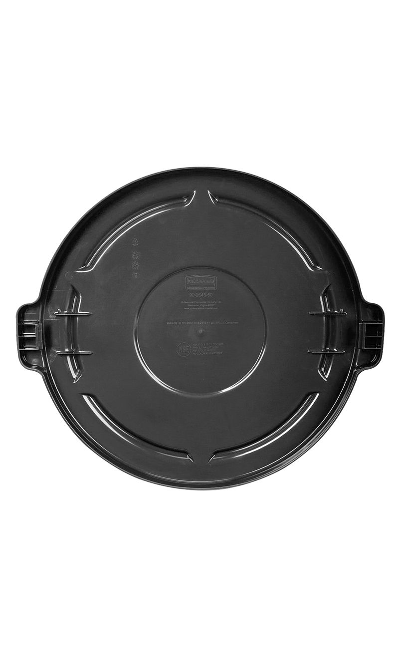 Tapa plana contenedor BRUTE Negro 121 Lts desde arriba