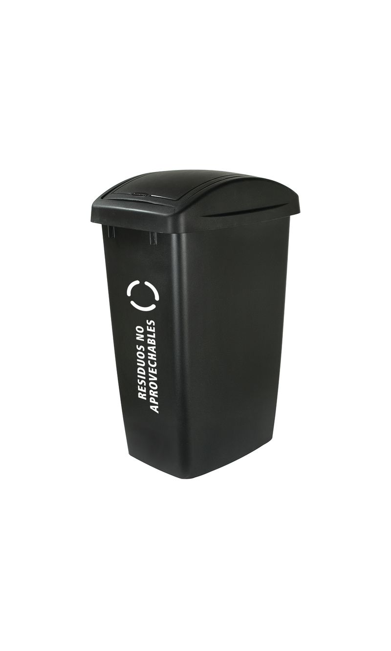 Contenedor de basura Swing Top Negro 47 Lts en diagonal