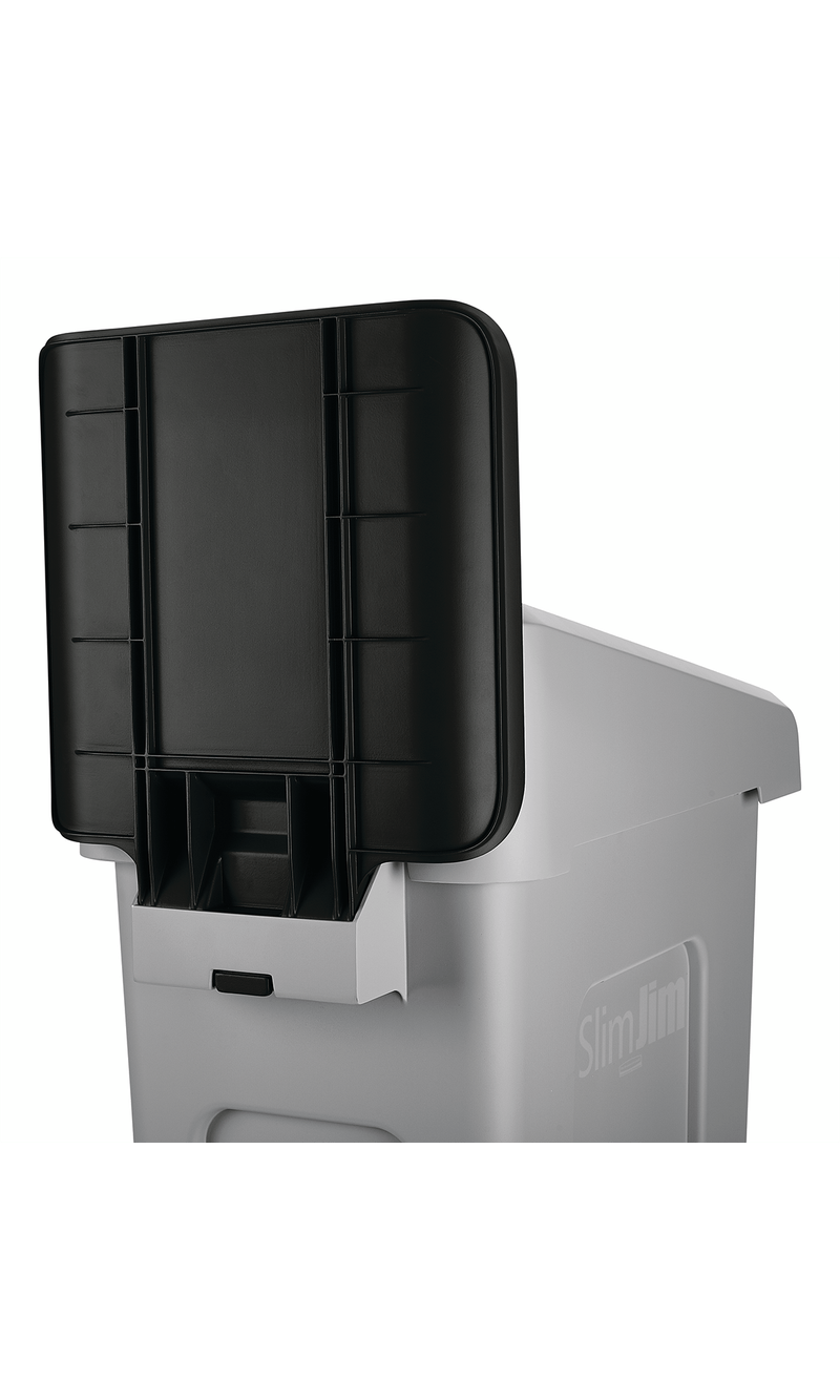 Letrero negro para Punto Ecológico SLIM JIM tapa levantada