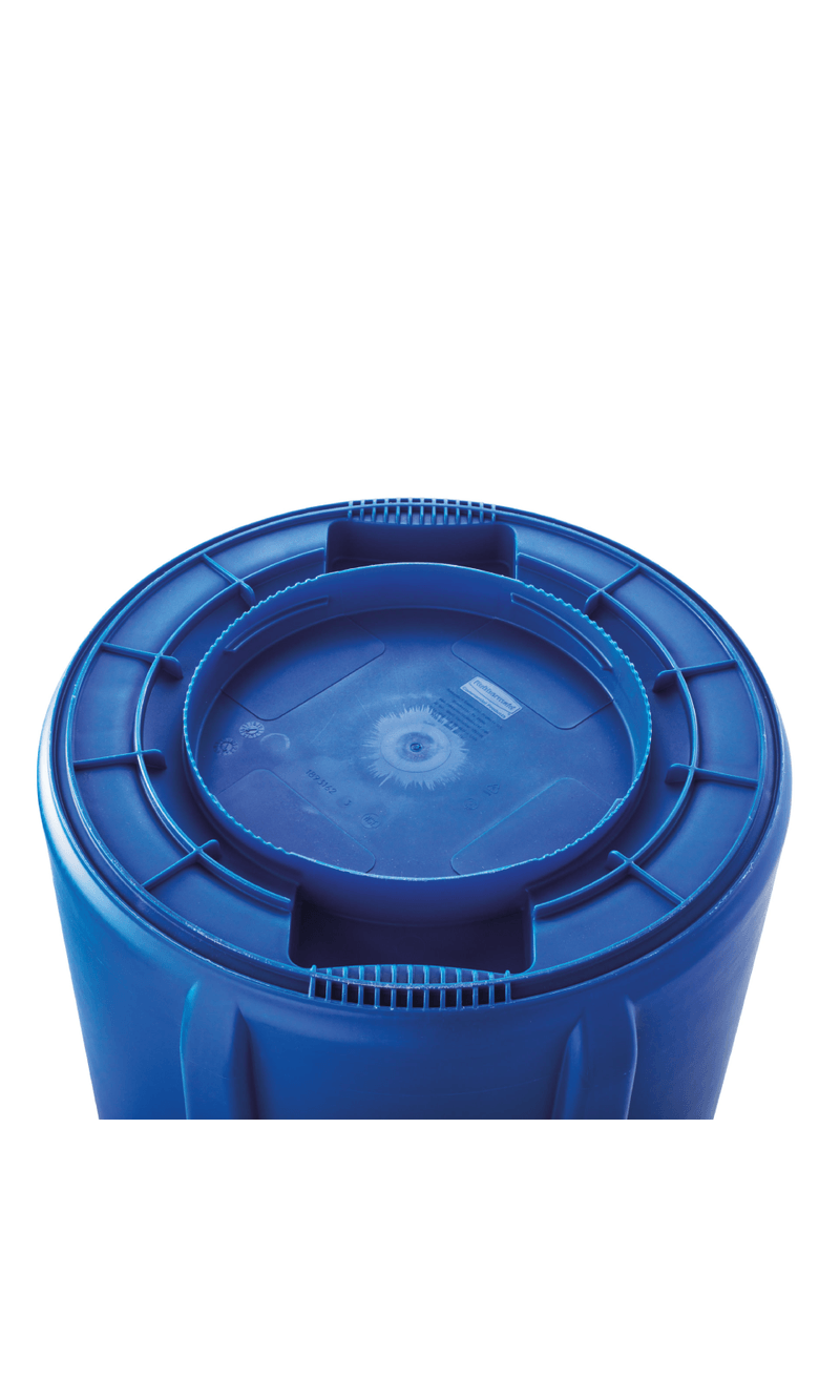 Contenedor de basura BRUTE   Azul 121 Litros parte de abajo