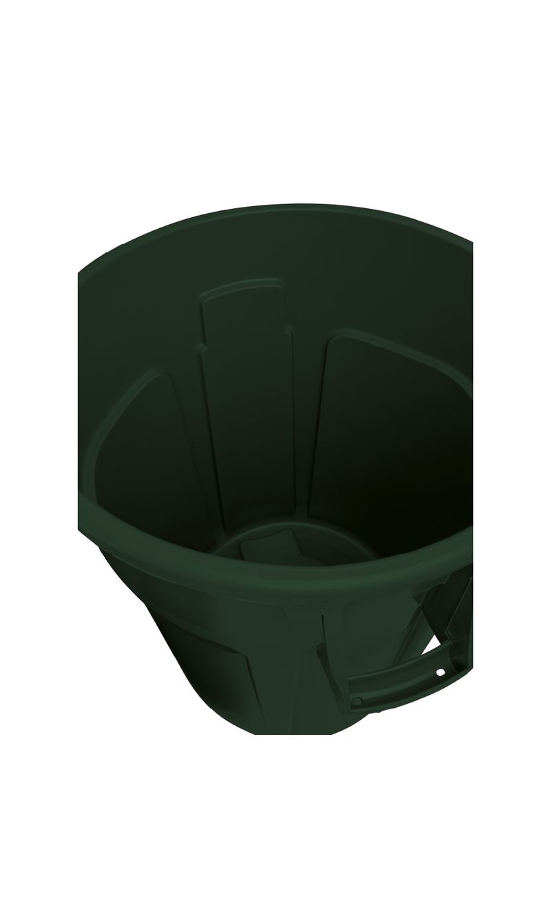 Contenedor de basura BRUTE Verde 121 Lts parte de adentro